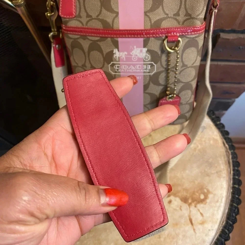 Coach Signature Heritage Stripe Crossbody Bag - Picture 10 of 12